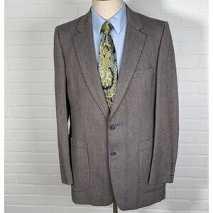 Higbees Blazer Men 42L‎ Brown Rust Multi Wool Tweed Jacket VTG